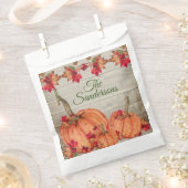 ウッド素朴オータムオレンジカボチャ紅葉 フェイバーバッグ (クリップ留めされた状態)