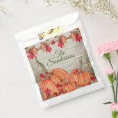 ウッド素朴オータムオレンジカボチャ紅葉 フェイバーバッグ (封をした状態)