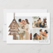 ウッド素朴オーナメント3 Photo Collageクリスマス シーズンカード (正面)