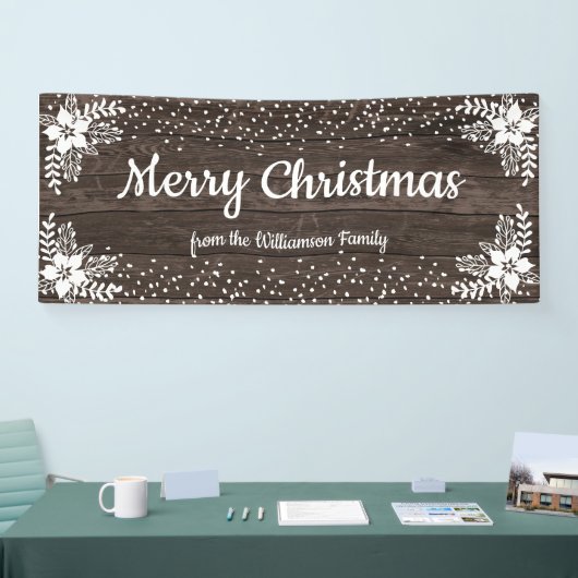 ウッド素朴カスタムフローラ雪クリスマスパーティー 横断幕 (トレードショー)