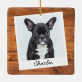 ウッド素朴カスタムペットキャットドッグ写真 セラミックオーナメント (裏面)