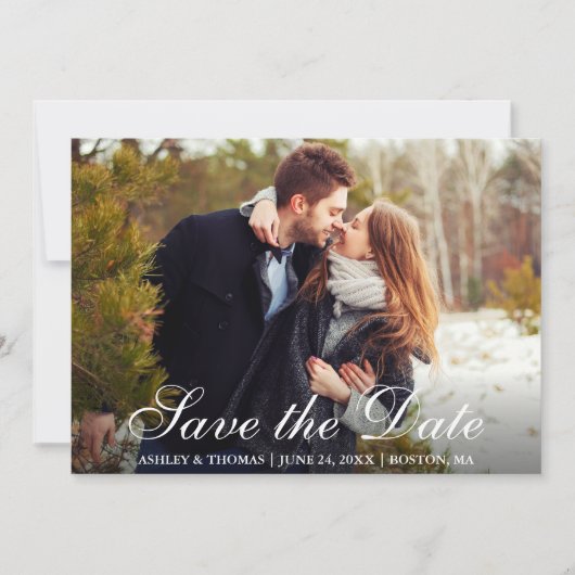 ウッド素朴カップルの写真を保存 招待状 (正面)