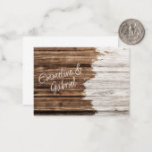 ウッド素朴カップル名カントリー差出人住所 ノートカード (正面/裏面インサイチュ)