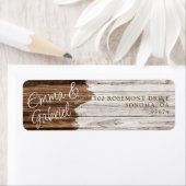 ウッド素朴カップル名差出人住所 ラベル (インサイチュ)