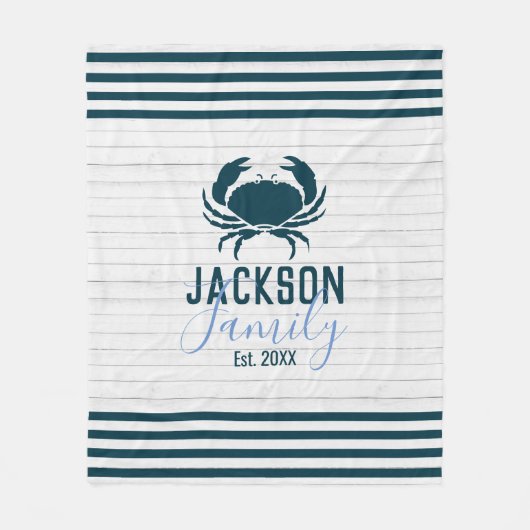 ウッド素朴カニカスタムファミリーコースト フリースブランケット (正面)