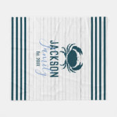 ウッド素朴カニカスタムファミリーコースト フリースブランケット (正面(横))