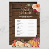 ウッド素朴カボチャフローラワードスクランブルゲーム (正面/裏面)