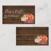 ウッド素朴カボチャ – おむつラッフルエンクロージャ エンクロージャーカード (正面/裏面)