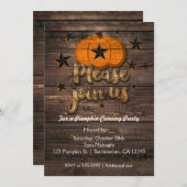 ウッド素朴カボチャ&スターズオータム招待状 招待状 (正面/裏面)