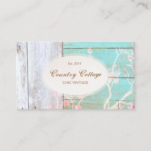 ウッド素朴カントリーコテージヴィンテージブティック 名刺 (正面)