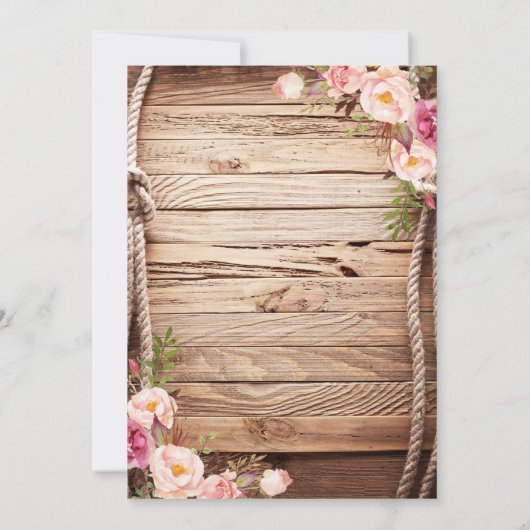 ウッド素朴カントリーフローラスタイル卒業 招待状 (裏面)
