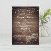 ウッド素朴カントリーメイソンジャイルライツ結婚の写真 招待状 (スタンド正面)