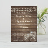 ウッド素朴カントリーメイソンジャイルライツ結婚ズ 招待状 (スタンド正面)