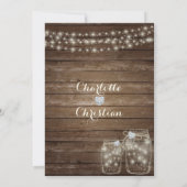 ウッド素朴カントリーメイソンジャイルライツ結婚ズ 招待状 (裏面)
