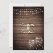 ウッド素朴カントリーメイソンジャイルライツ結婚ズ 招待状 (裏面)