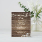 ウッド素朴カントリーメイソン結婚の詳細 エンクロージャーカード (スタンド正面)