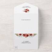 ウッド素朴カントリーレースマルサラフローラズ結婚 オールインワン招待状 (外側)