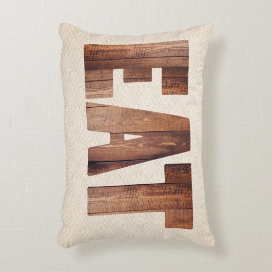 ウッド素朴カントリー食べタイポグラフィオートミール アクセントクッション (正面(垂直))