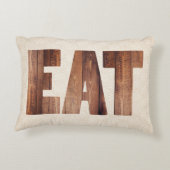 ウッド素朴カントリー食べタイポグラフィオートミール アクセントクッション (裏面)