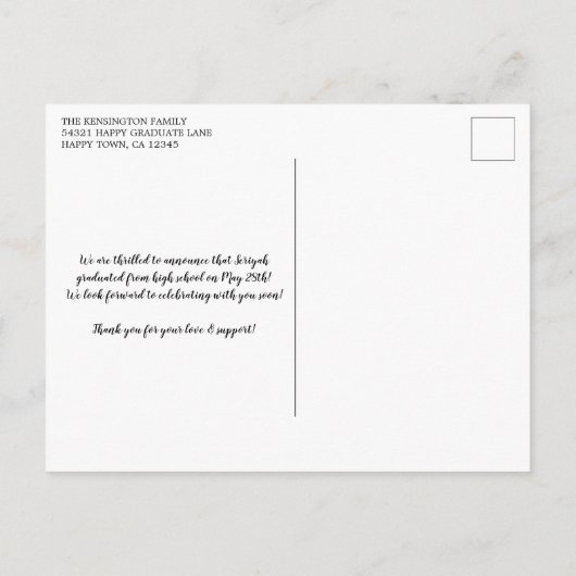 ウッド素朴キリスト教卒業の諺3 ポストカード (裏面)