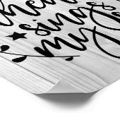 ウッド素朴キリスト教歌引用文が私の魂を歌う ポスター (角)