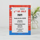 ウッド素朴ギンガム7月4日パーティの招待状 招待状 (スタンド正面)