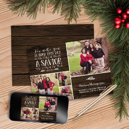 ウッド素朴クリスチャンのクリスマス写真 シーズンカード