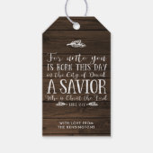 ウッド素朴クリスチャンクリスマスタイポグラフィホリデー ギフトタグ (正面)