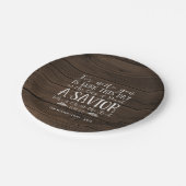 ウッド素朴クリスチャンクリスマスバースタイポグラフィ ペーパープレート (アングル)