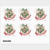 ウッド素朴クリスマススターウィッグリース スクエアシール (シート)