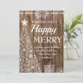 ウッド素朴クリスマスツリーホリデーシーズン シーズンカード (スタンド正面)