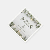 ウッド素朴クリスマスパーティートナカイ スタンダードカクテルナプキン (角)