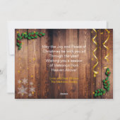 ウッド素朴クリスマスファミリー写真 シーズンカード (裏面)