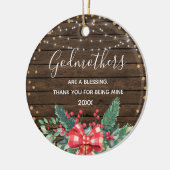 ウッド素朴クリスマス冬リースゴッドマザーズ セラミックオーナメント (左)