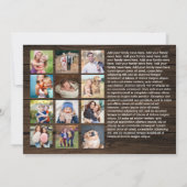 ウッド素朴クリスマス聖句ホリデーフォトコラージュ シーズンカード (裏面)