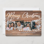ウッド素朴クリスマス5フォトストリングライト シーズンカード (正面)