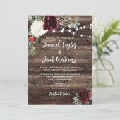 ウッド素朴クリスマスQRコー結婚ド 招待状 (スタンド正面)