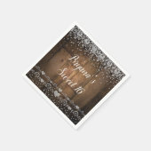ウッド素朴グラムダイヤモンドグリッターバースデーパーティー スタンダードカクテルナプキン (角)