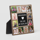 ウッド素朴グランドキッズ引用文12写真コラージュ フォトプラーク (正面)