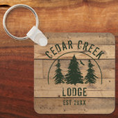 ウッド素朴グリーンフォレストツリーズキャビンレンタル キーホルダー (正面)