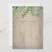 ウッド素朴グリーンブライダルシャワーモダン 招待状 (裏面)