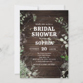 ウッド素朴グリーンブライダルシャワー 招待状 (正面)