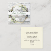 ウッド素朴グリーンリースクエアビジネスカード スクエア名刺 (正面/裏面)