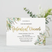 ウッド素朴グリーンリーフ金ゴールドリハーサルディナー 招待状 (スタンド正面)