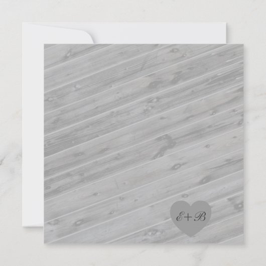 ウッド素朴ケンタッキー灰色結婚式招待状 招待状 (裏面)