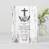 ウッド素朴コーストビーチいかりブライダルシャワー 招待状 (スタンド正面)