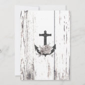 ウッド素朴コーストビーチいかり結婚ズ 招待状 (裏面)