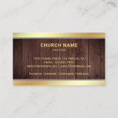 ウッド素朴ゴールドフォイルイエスキリスト十字架 名刺 (裏面)