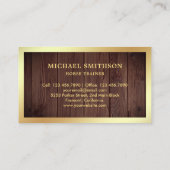 ウッド素朴ゴールドフォイル乗馬インストラクター 名刺 (裏面)