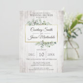 ウッド素朴サザンコットンボールウェディングシャワー 招待状 (スタンド正面)